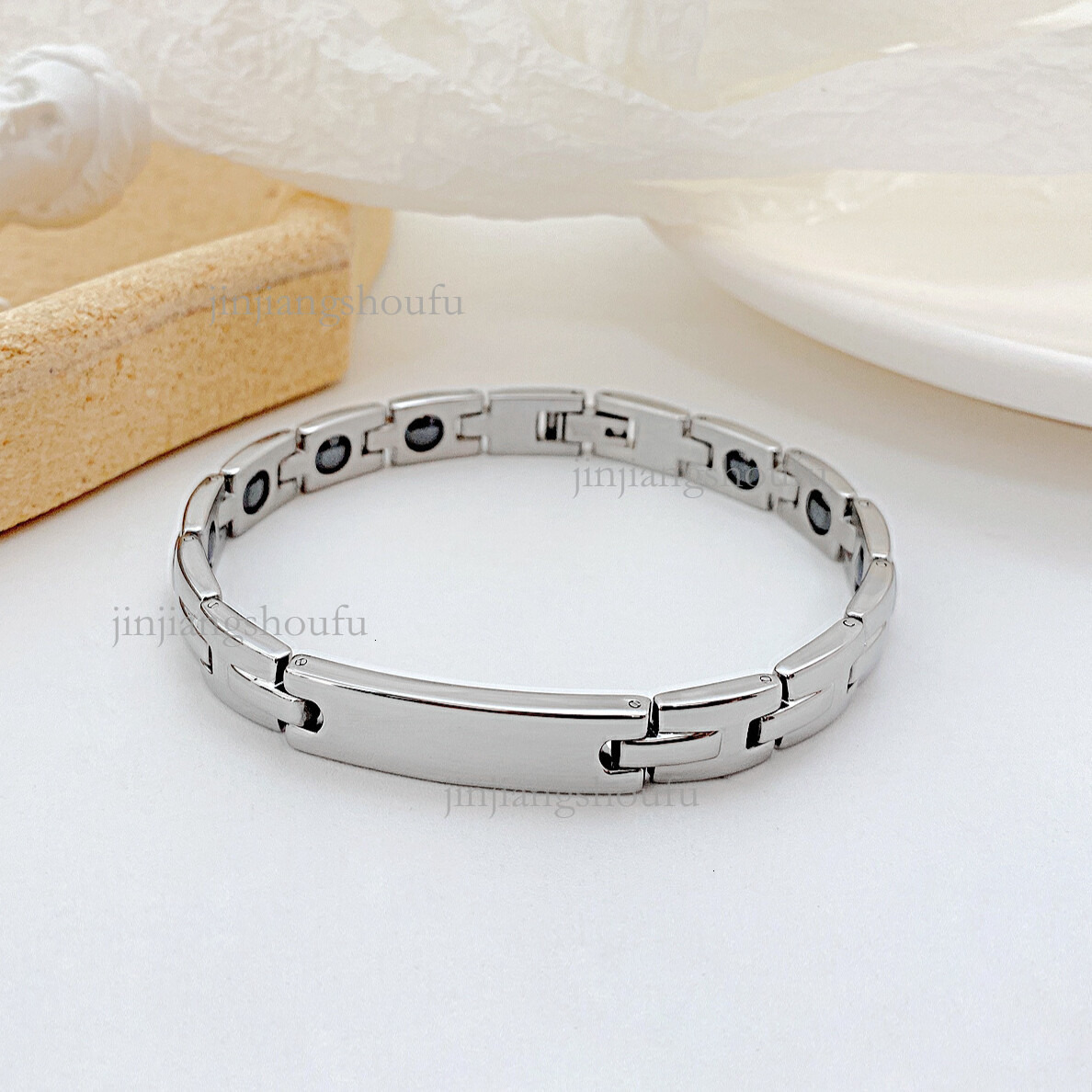 2026 Simple Fashion Stainless Steel Designer Bracelet Luxury Brand Women's Jewelry Trendy Personality Carving Magnetic Couple Bracelet Wholesale 