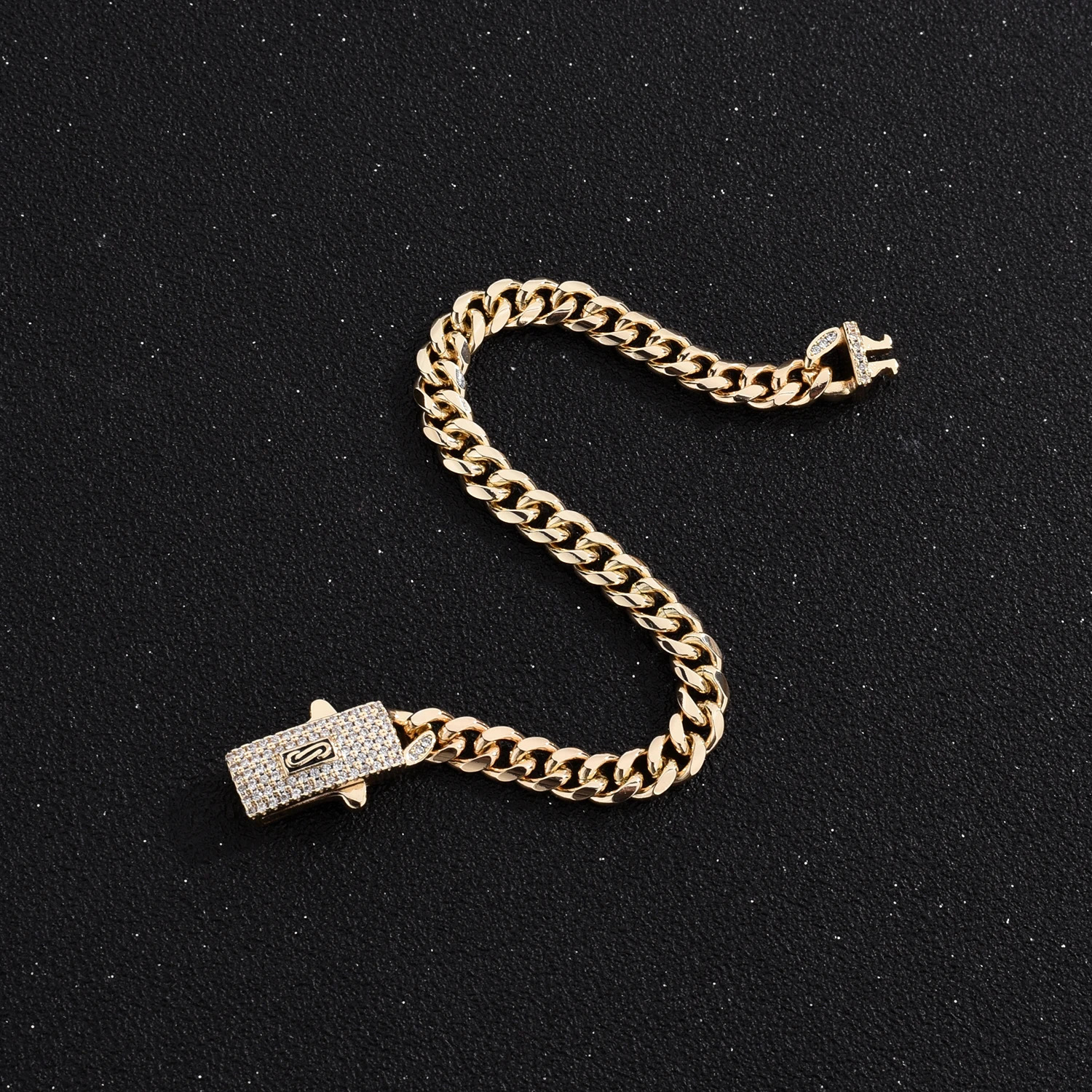 Monaco anklet 6mm Cuban chain womens anklet copper material electroplated 14k gold mens anklet length can be customized 260304
