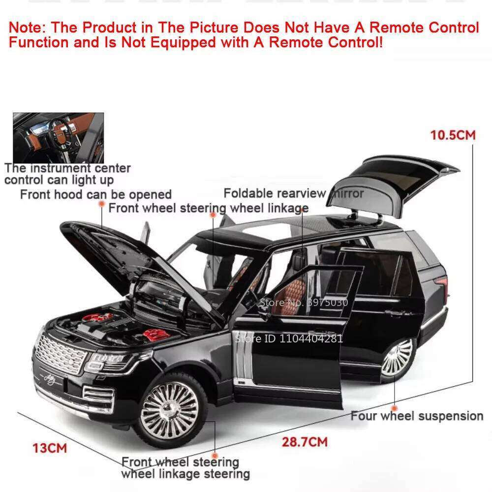 1:18 RS7 Range Rover Alloy Car Model Diecast Toy Sound Light 6 Doors Opened Shock Absorption Miniature Vehice Kid Christmas Gift Z260306