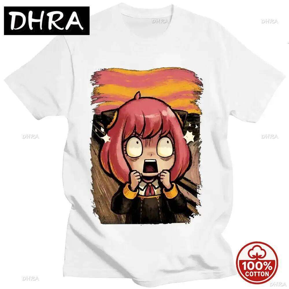 Fashion Short Sleeve T-Shirt Streetwear Unisex with Japanese Cartoon Characters Spy X Family Anya Forger Y2K Printed T-shirt Top XJ260306
