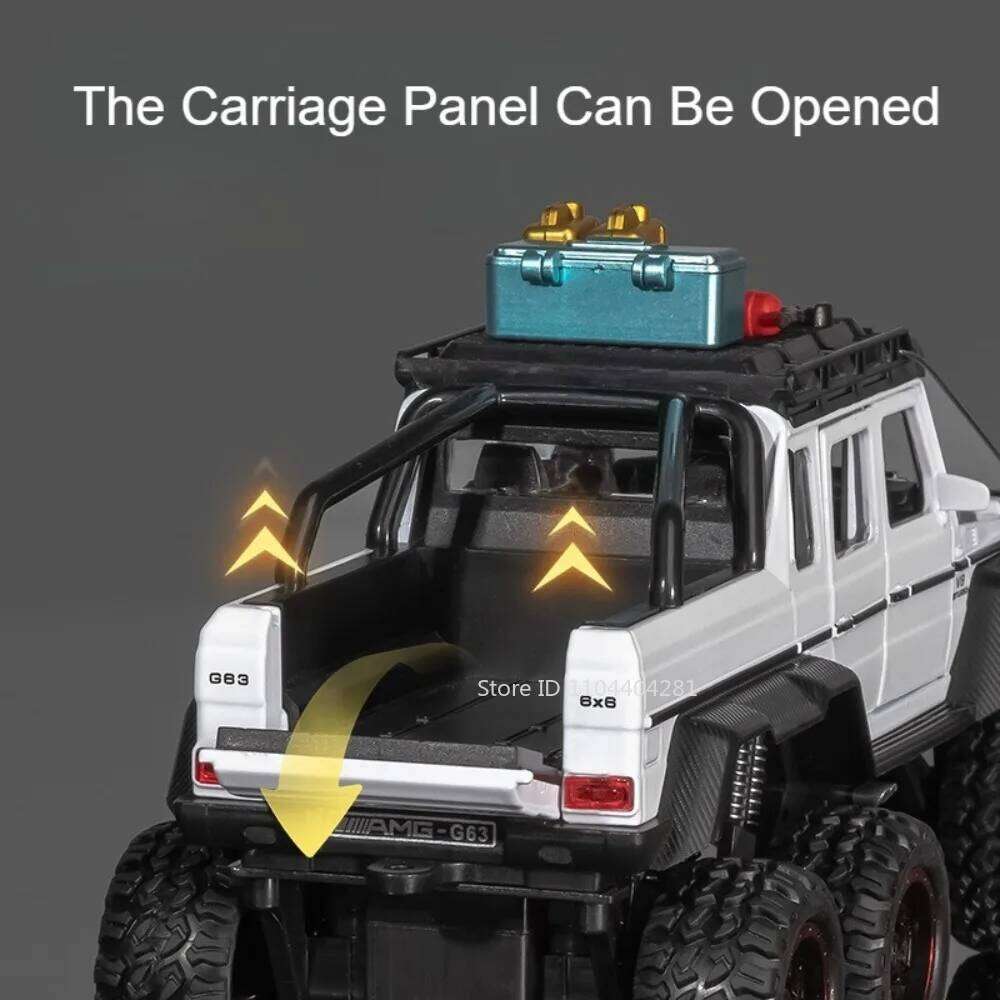 1:24 G63 G550 Diecast Alloy Miniature Model Toys Cars Sound Light Pull Back Doors Opened Off-road Vehicles Boys Birthday Present Z260306