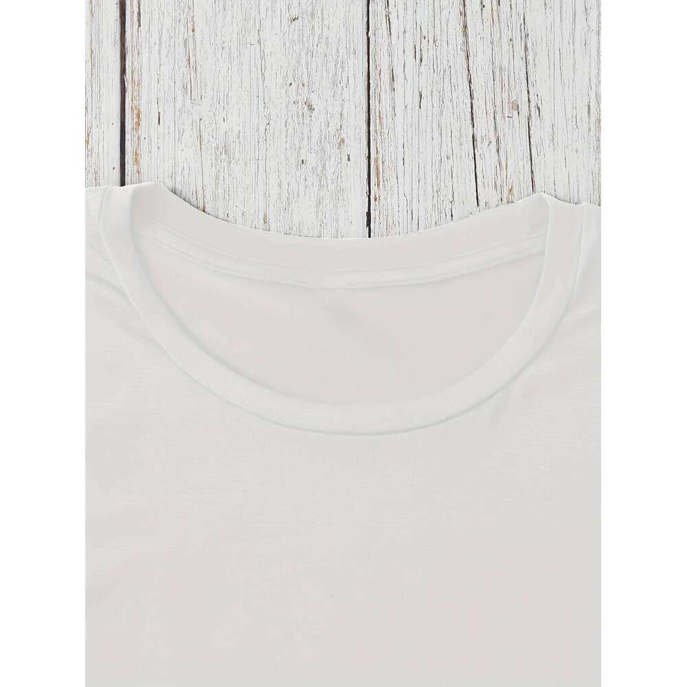 Fashionable Letter Cartoon Print Women'S Round Neck T-shirt Simple Design Comfortable And Breathable Suitable For Daily Leisure XJ260306 XJ260306