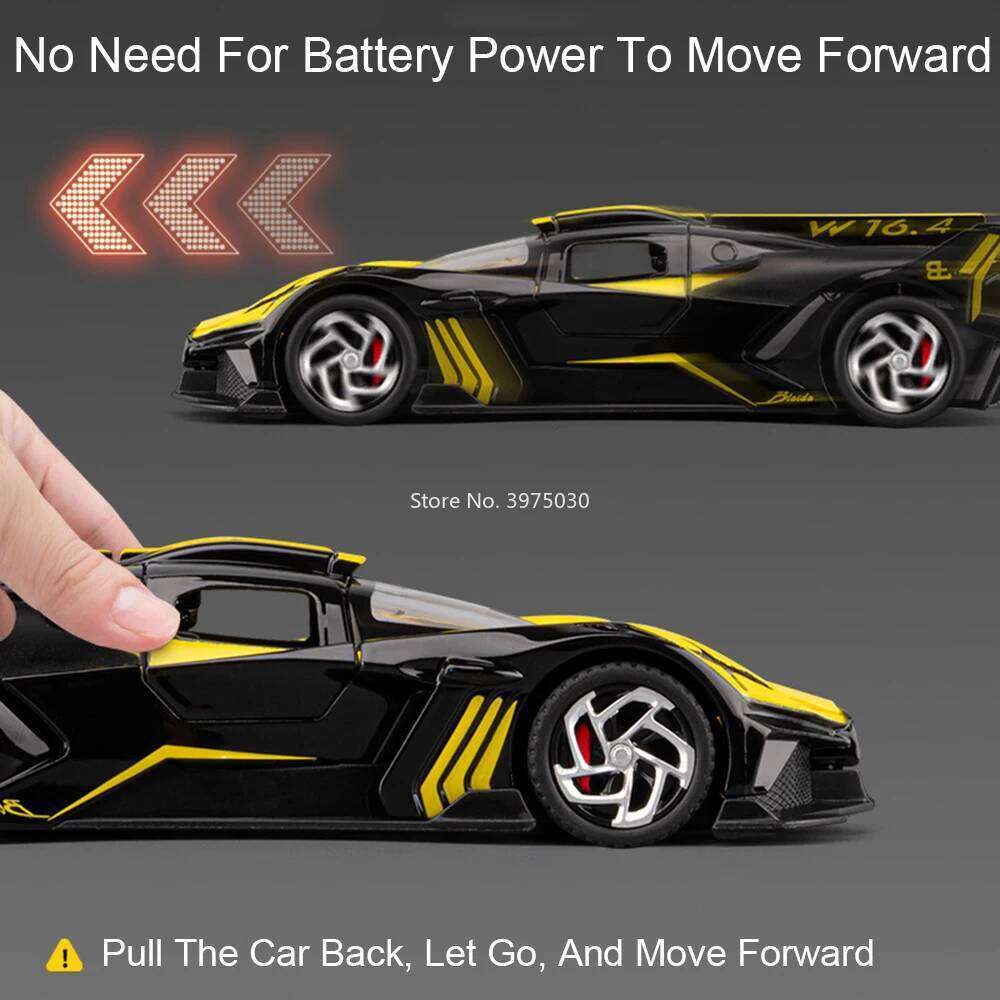 1:32 Bolide Valkyrie Cars Toys Alloy Diecast Model Wheel Pull Back Supercar Doors Opened Miniature Vehicle for Kids' Edutainment Z260307