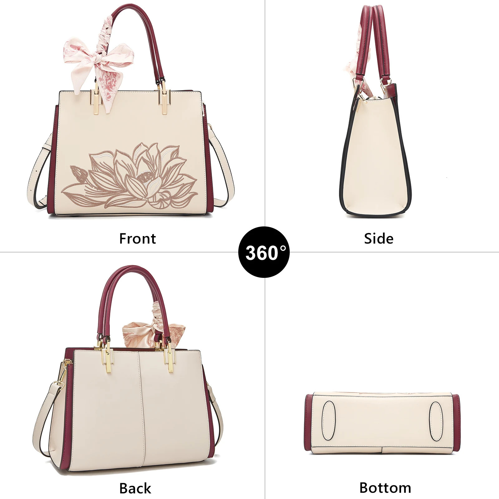 ER Embroidery Womens Handbag Split Leather Elegant Lady Tote Bag Chinese Style Shoulder Mothers Day Gift 260307
