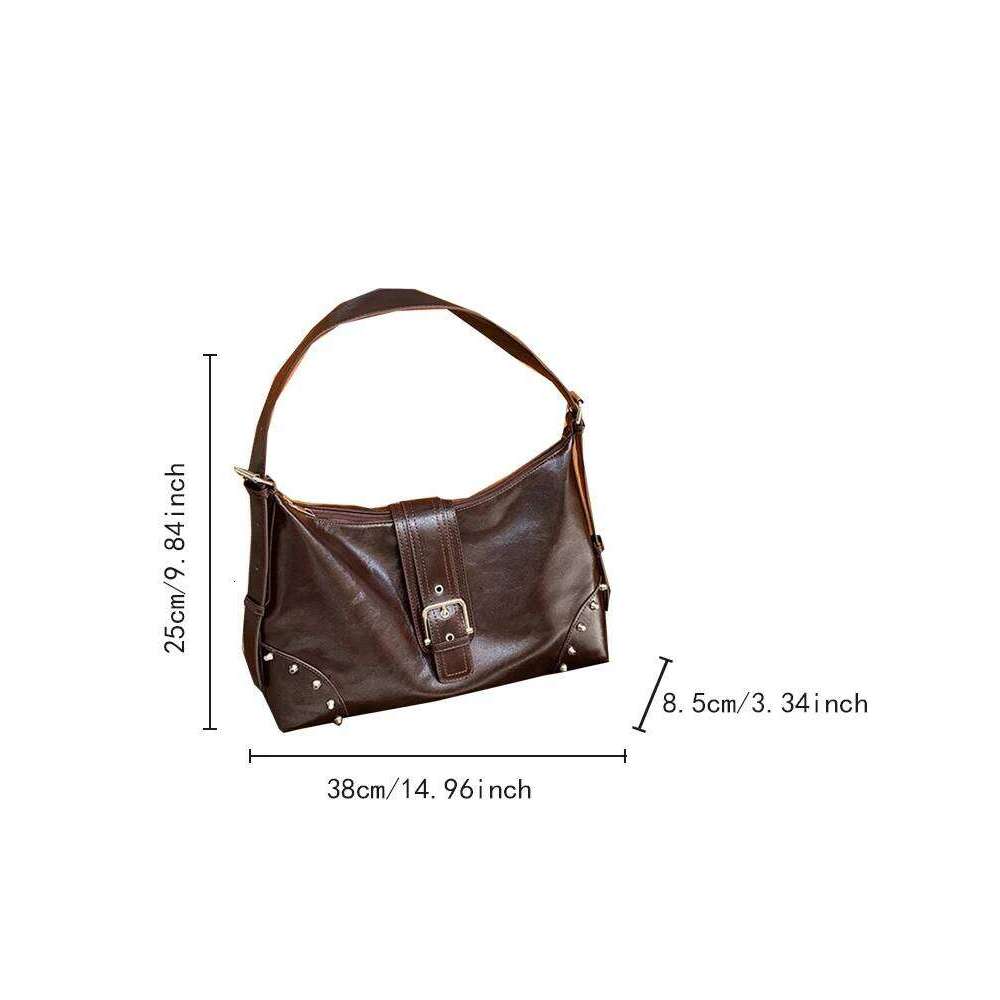 2026 new retro rivet shoulder crossbody armpit bag, fashionable and casual women's daily commuting bag XJ260306