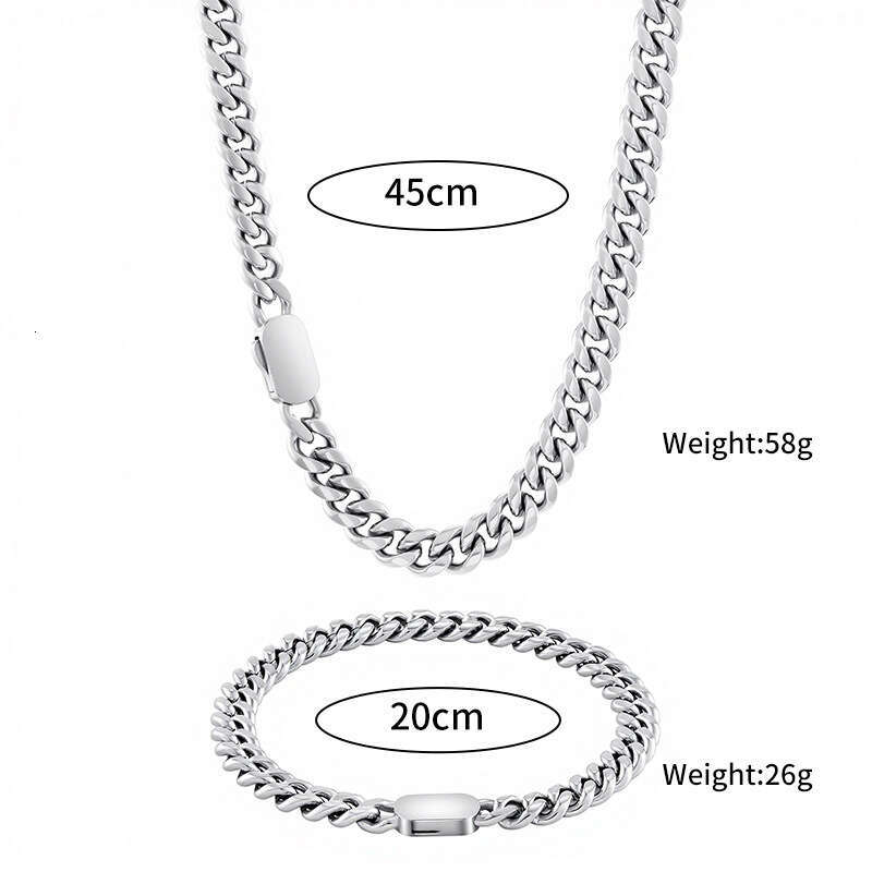 Carefully selected cross-border best-selling hip-hop stainless Cuban chain with oval clasp, 18K gold titanium steel jewelry necklace, wholesale