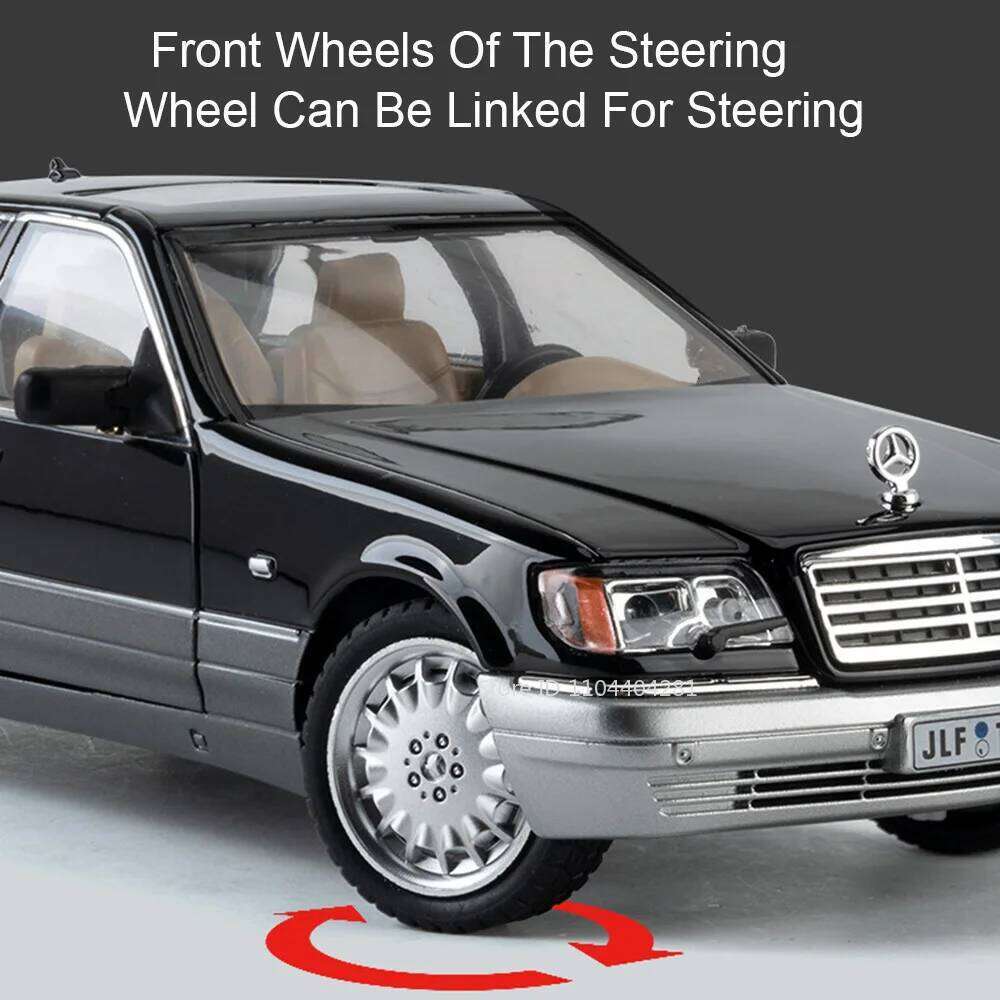 1:24 W140 300SL Toys Alloy Miniature Car Diecast Model Doors Opened Sound Light Pull Abck Rubber Tires Vehice Kid Christmas Gift Z260307