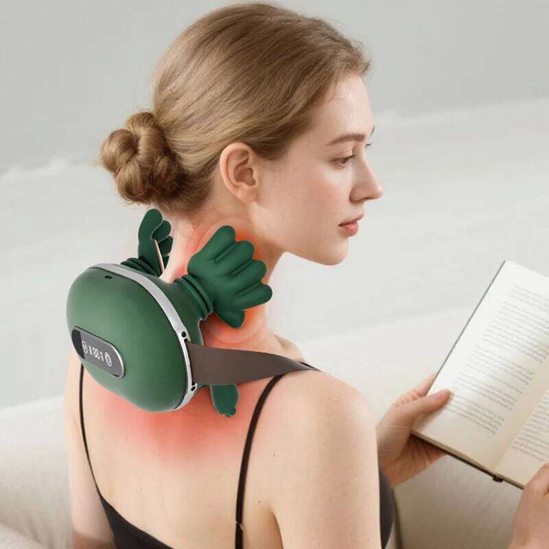 Brushless motor liquid display biomimetic massage neck massager with 3 strength and 2 levels of hot compress 26Y0307
