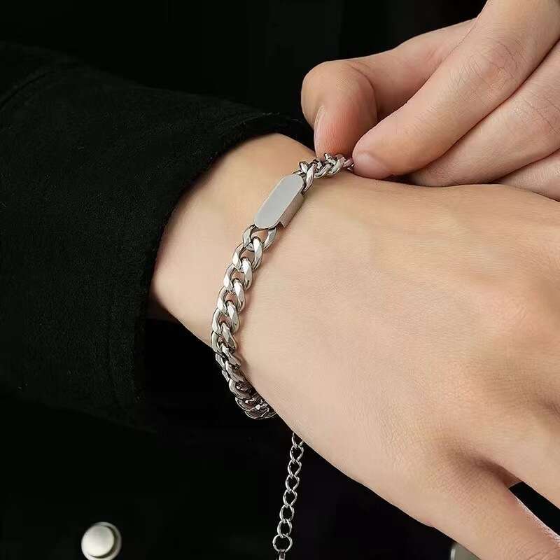 Titanium Cuban chain necklace, trendy hip-hop titanium steel chain, simple and versatile men's punk jewelry