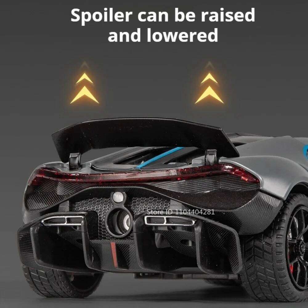 1:24 Tourbillon Senna Diecast Alloy Toys Miniature Sports Cars Models Sound Light Pull Back Doors Opened Vehices Christmas Gifts Z260307