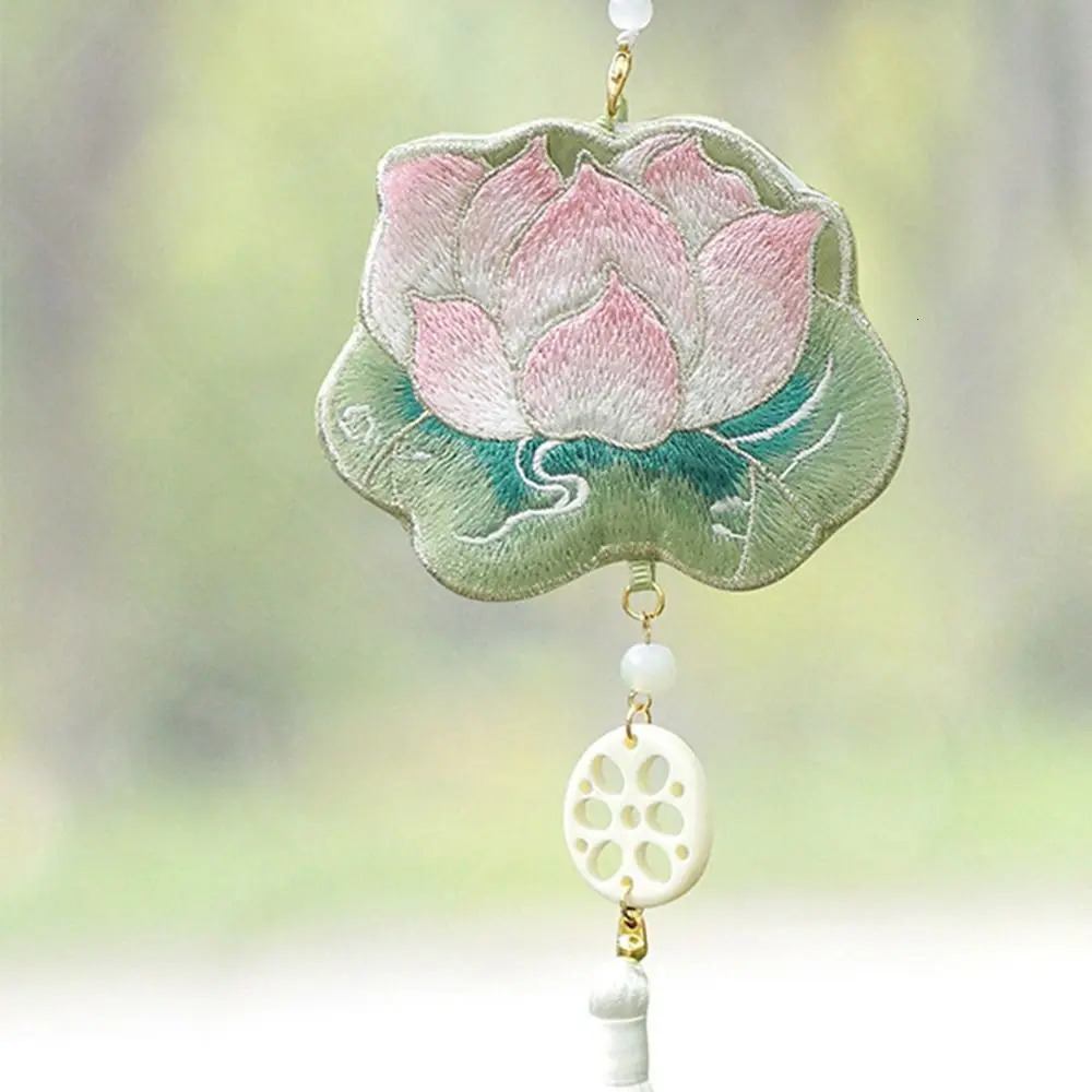 Sweet Embroidery Lotus Shoulder Bag Antique Style Handmade Chinese Hanfu Traditional Elegant Ancient Messenger 260307