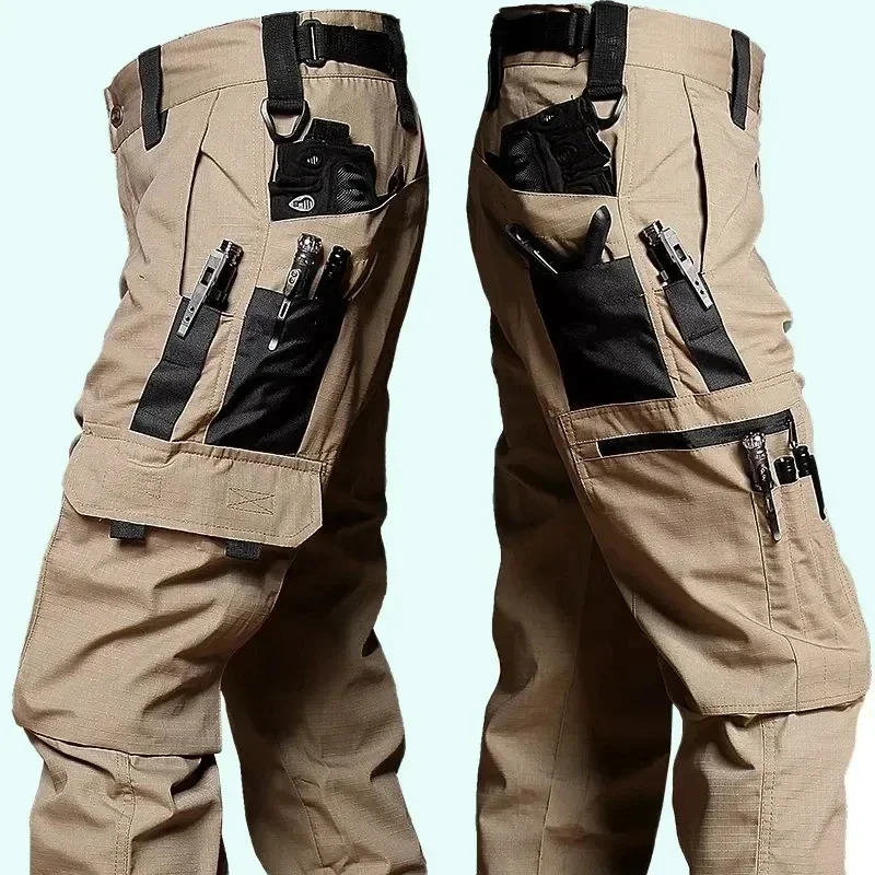 Outdoor Tactical Pants Mens Waterproof Cargo Trousers Multi-pocket Work Wear Resistant Pants Hiking Training Pant Overalls 260305