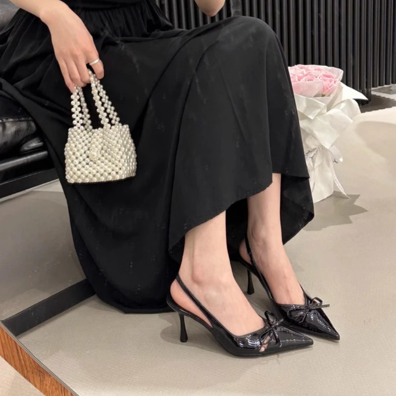 Summer Pointed Toe Women Sandals Fashion Office Singbacks Mules Pumps Shoes Ladies Elegant High Heel Stripper Party Sandalias 260303