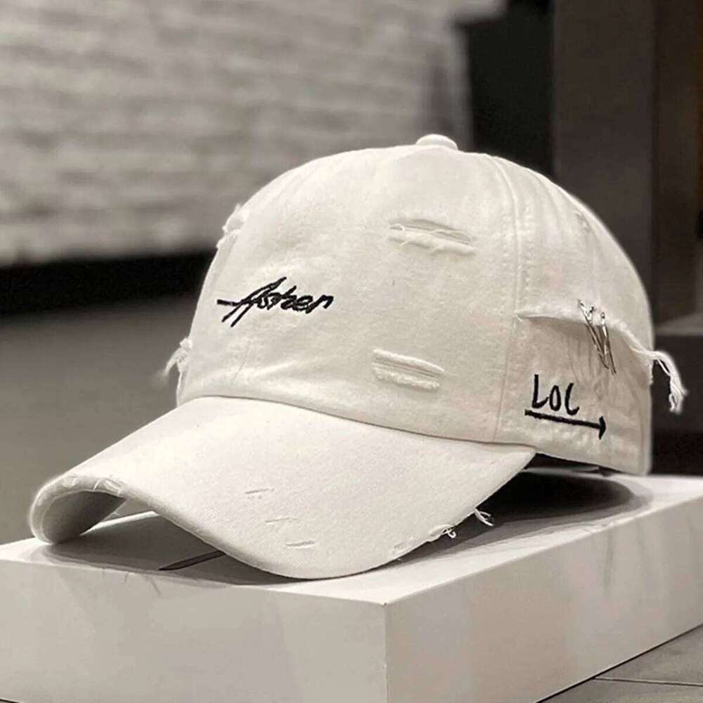 Unisex Asher Embroidery Hole Iron Ring Baseball Caps Spring and Autumn Outdoor Adjustable Casual Hats Hip Hop Sunscreen Hat Y260304