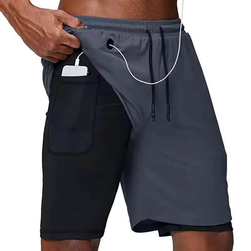 Casual Shorts Men Summer Sportswear Doubledeck Male Gyms Fitness Homme Tracksuit Clothing Black Fashion Short Pants 260306