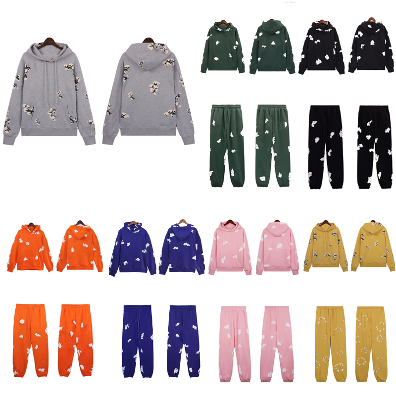 Designer hoodies flower hoodie Mens and womens puff flower hoodie rip cotton ring sweatshirts both men and women can super Dalian hoodies Hip Hop hoodie