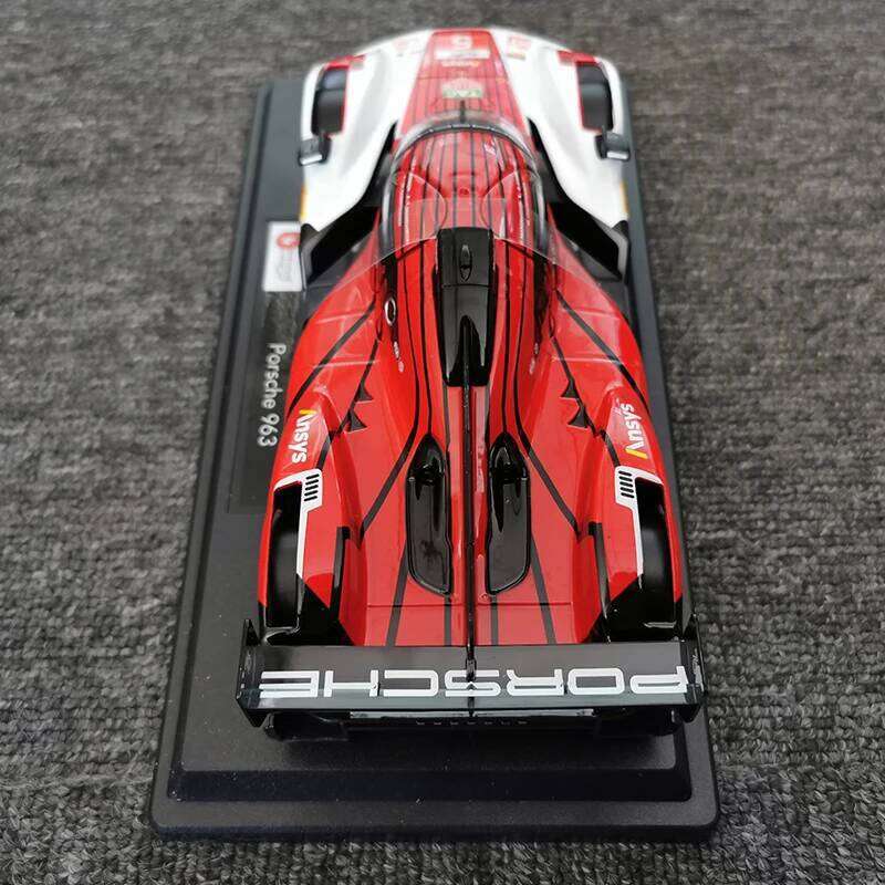 Bburago 1:24 Porsche 963 Alloy Car Model Supercar Die Cast Vehicles Toy Diecast Voiture Gift Collection Z260306