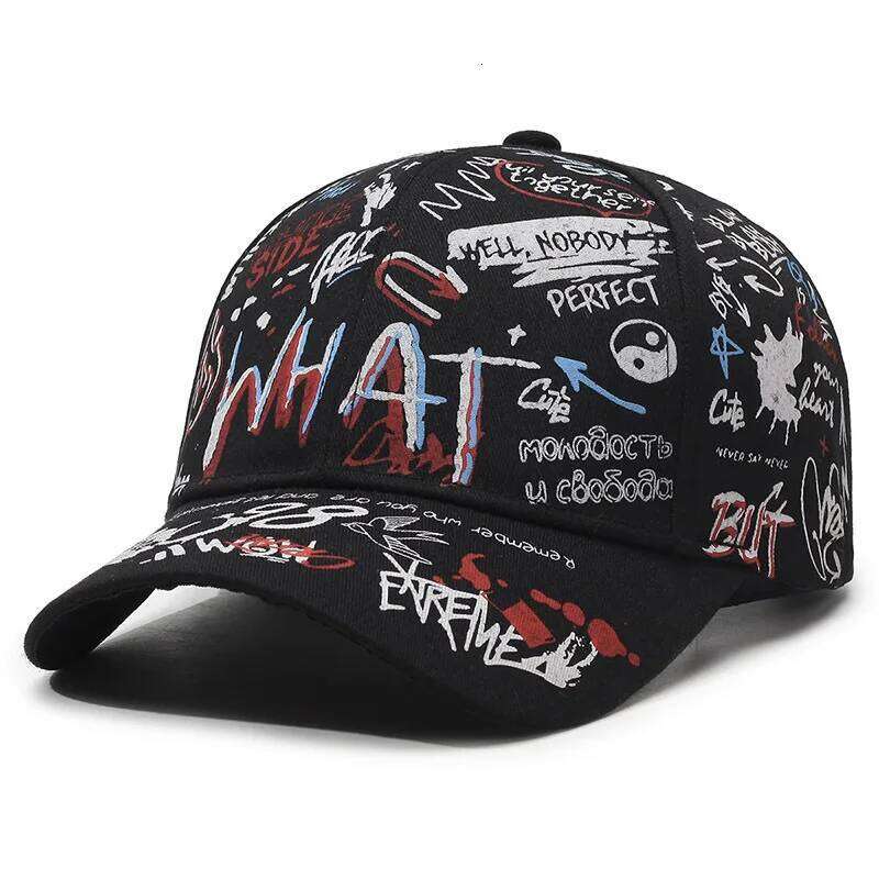 Men's women's spring autumn Korean graffiti letter printed baseball caps, men's sun protection and sunshade hats, outdoo Y260304