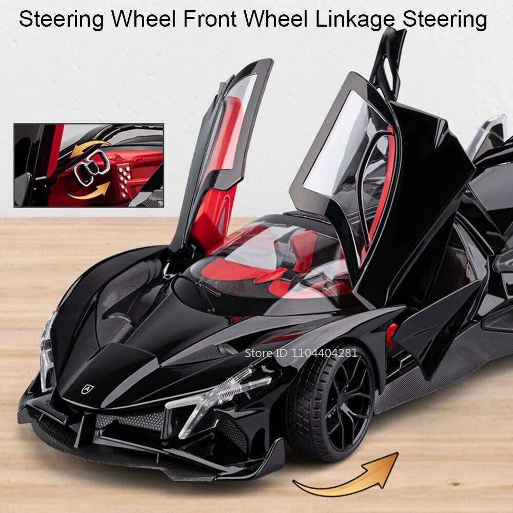 1:18 Scale Apollo EVO Lambor LP770 Alloy Sports Car Diecast Toys Model Ornament Music Light Pull Back Vehice Child Birthday Gift Z260306