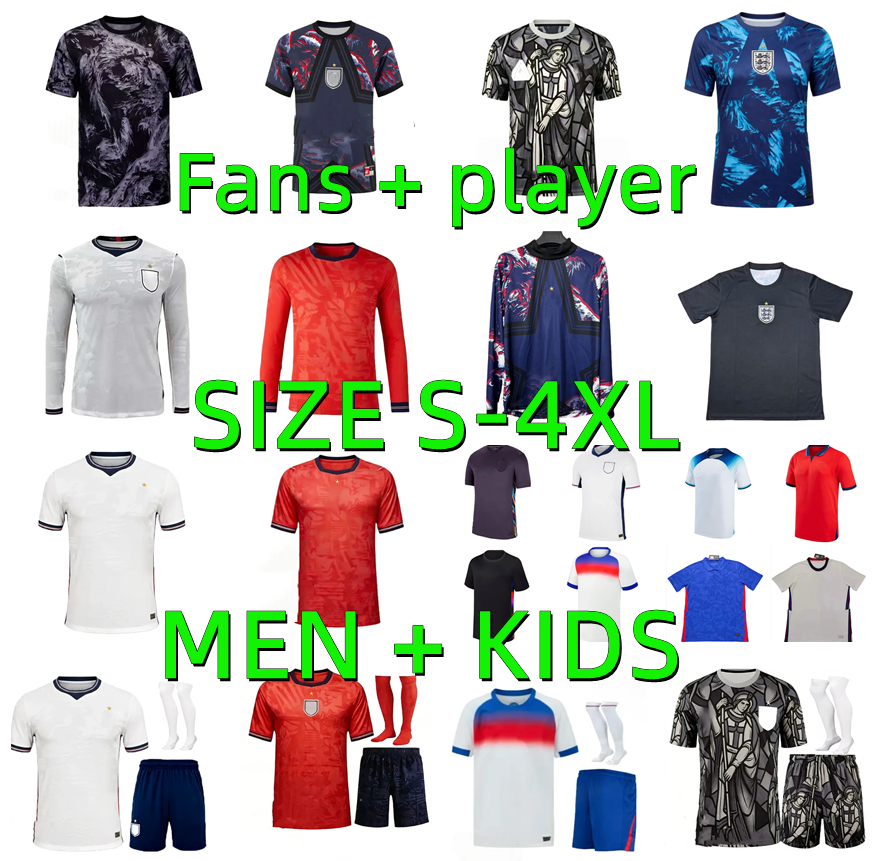 2026 2027 KANE FODEN ENGlANDS Soccer Jersey 20 21 22 23 24 25 26 27 RASHFORD SANCHO SAKA HENDERSON MOUNT GREALISH men kids kit football Shirt Long sleeved player version