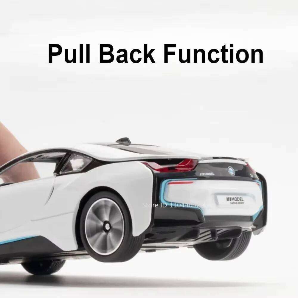 1:22 I8 MC20 Miniature Supercar Model Diecast Alloy Cars Toys Doors Opened Sound Light Pull Back Models Ornament for Boys Gifts Z260307