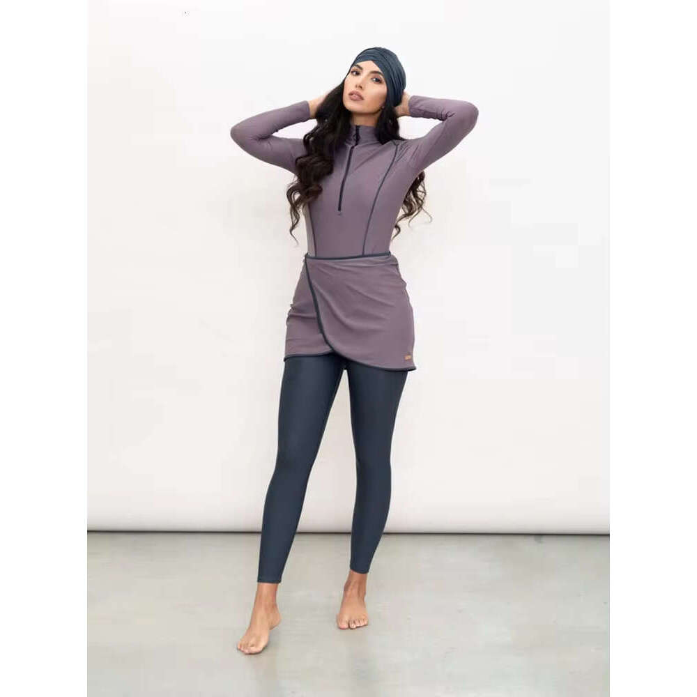 3PCS/Set Plain Muslim Modest Swimwear Women Muslim Swimsuit Burkini Long Sleeve Islamic Big Full Cover Hijab Beach Clothing