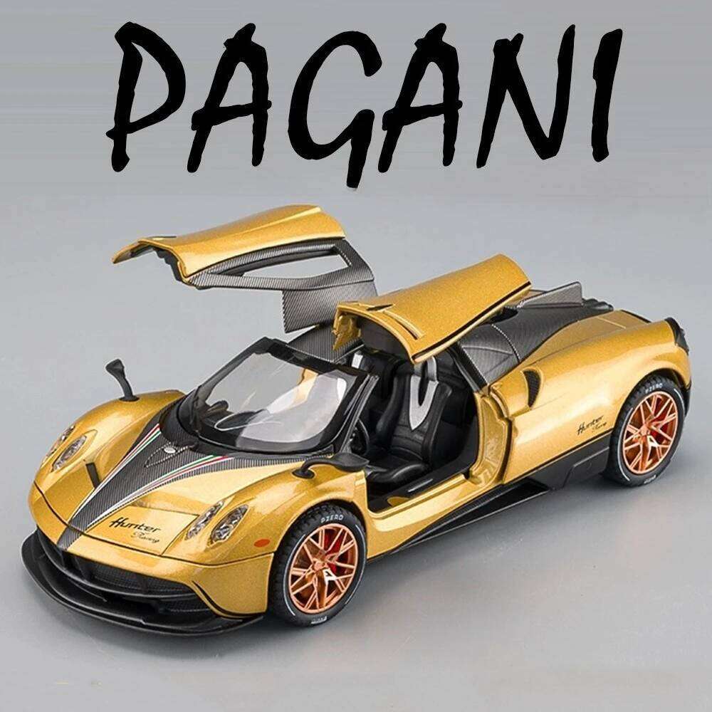 1:22 Pagani Huayra Dinastia SL63 Model Toy Diecast Alloy Sports Car Doors Opened Sound Light Pull Back Vehice kids Holiday Gifts Z260307