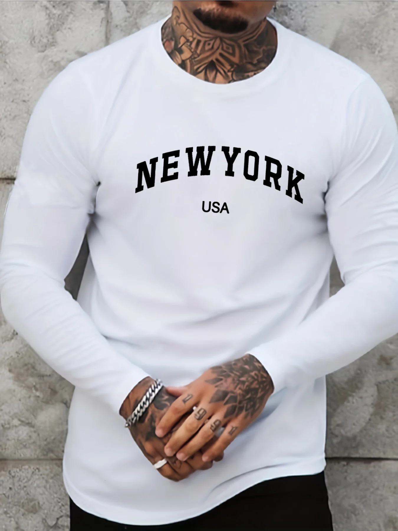 Mens 100 pure cotton loose fit plus size comfortable casual sports Boston letter printed round neck long sleeved Tshirt top 260302