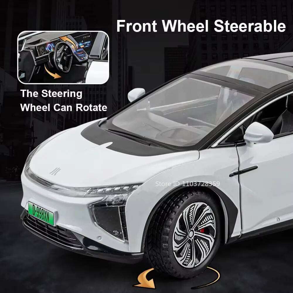 1:22 HiPhi X Alloy SL63 Diecast Model Toys Car Doors Opened Sound Light Pull Back Miniature Vehices for Children's Holiday Gifts Z260306