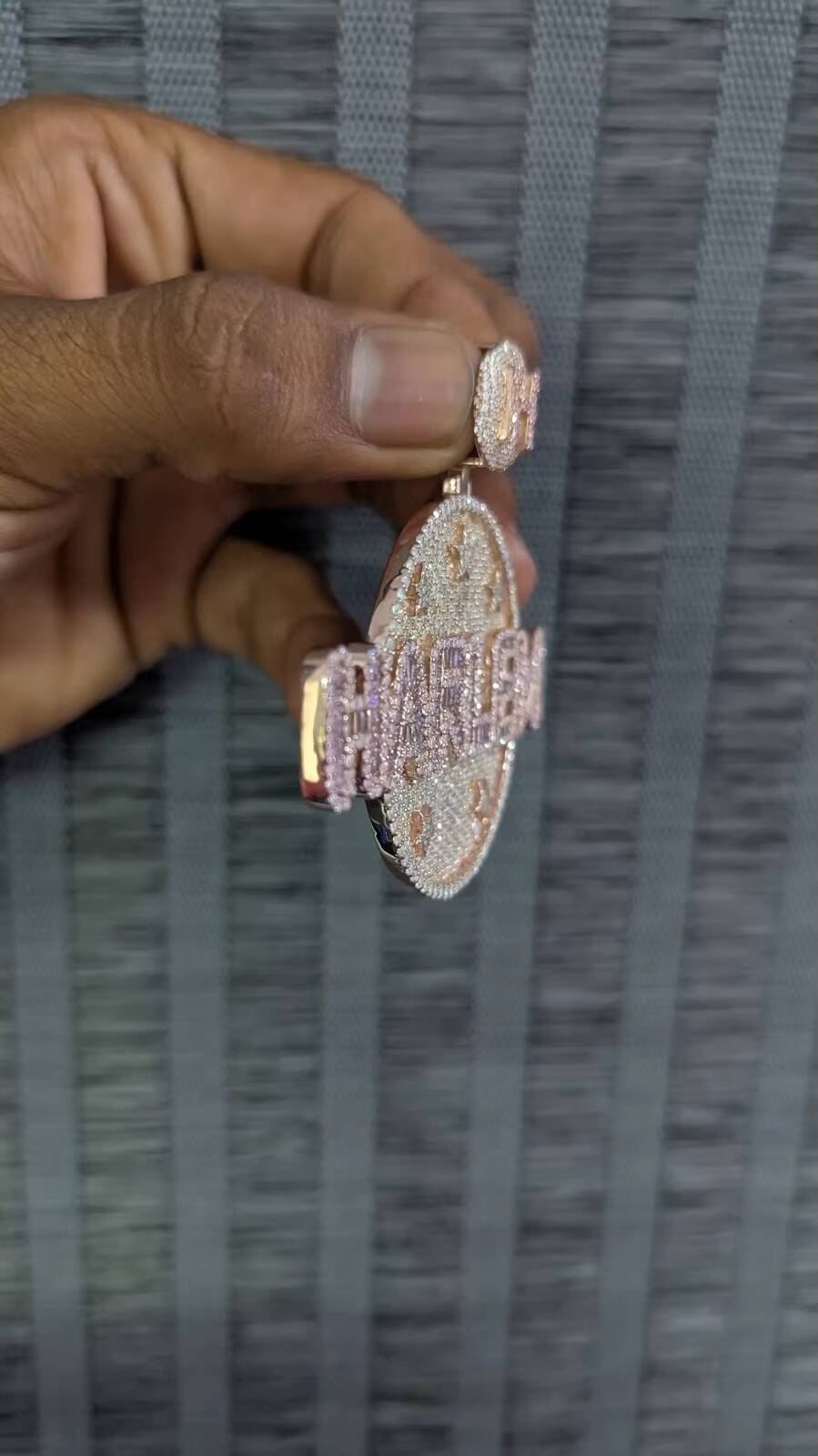 Iced-Out Moissanite Diamond Pendant VS Quality Hip Hop Style 18K Gold-Plated Luxury Necklace Charm for Wholesale Custom Orders