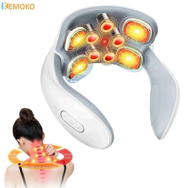 Smart And Back Massager Device Shoulder Neck Massage Cervical Vertebra Vibrator Heating Relieve Pain Muscle Care 26Y0307