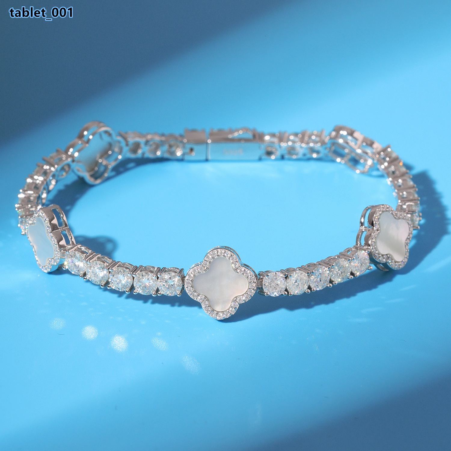 Luxury VVS D Moissanite 925 Silver Hip Hop Tennis Chain Jewelry New Design Clover Bracelet Charming Elegant for Gift Wedding