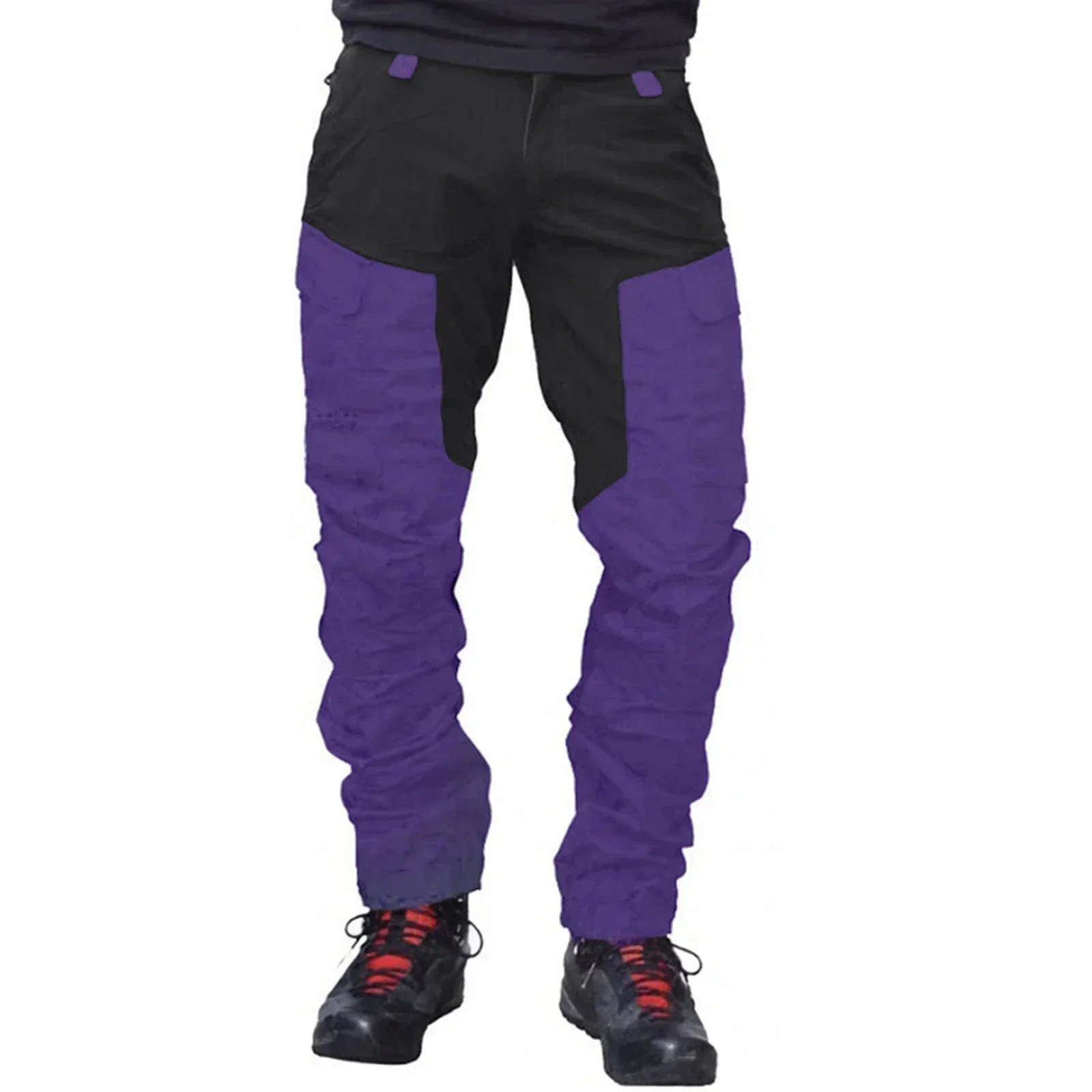 Spring Casual Slim Cargo Pants Men Long Work Trousers Male Multi Pockets Patckwork Color Outdoor Sport Camping Fishing Pants 260305