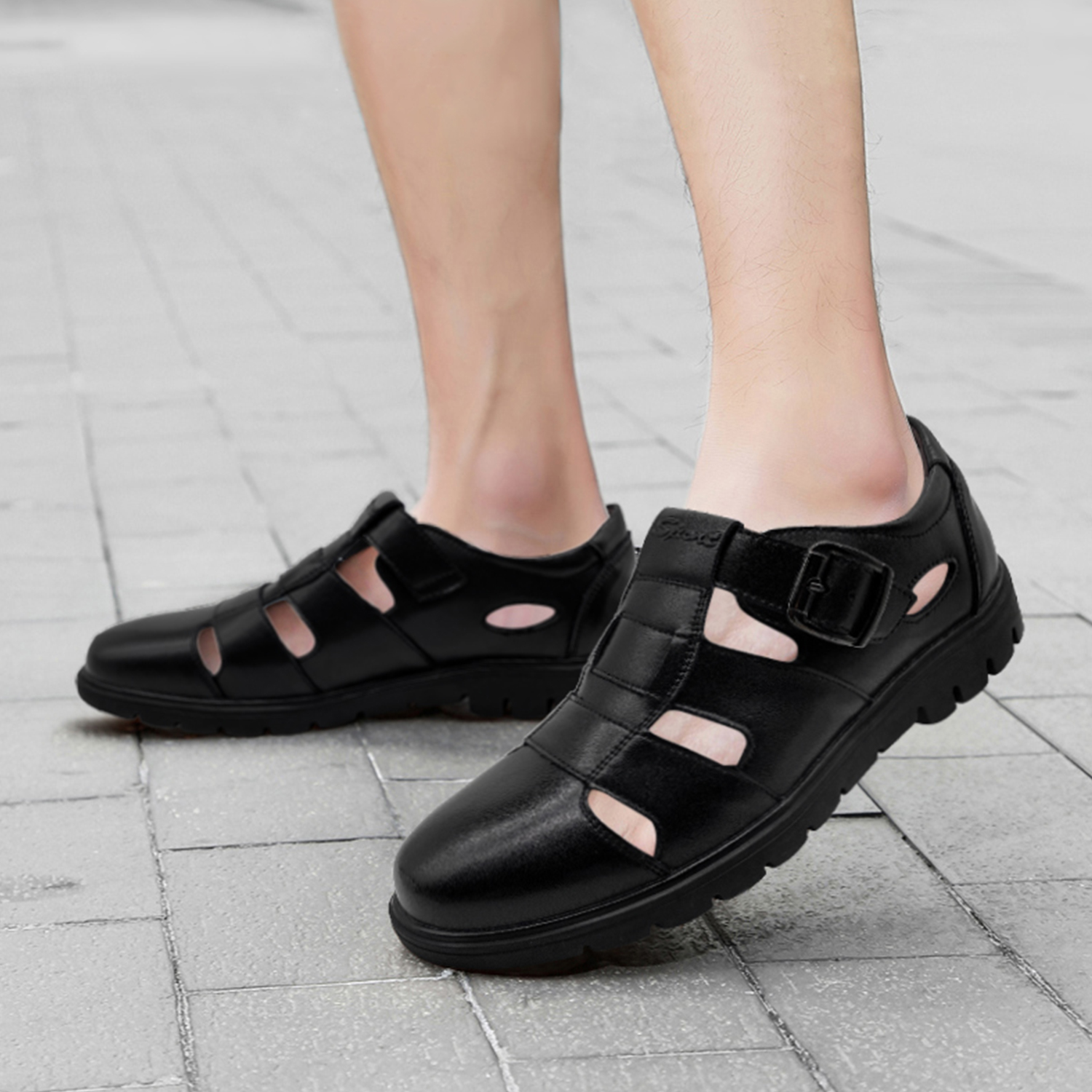 Top quality Genuine Leather sandals Designer dress shoes for men and women Luxury loafers leather casual loafers flats office black Sequined shoes wit