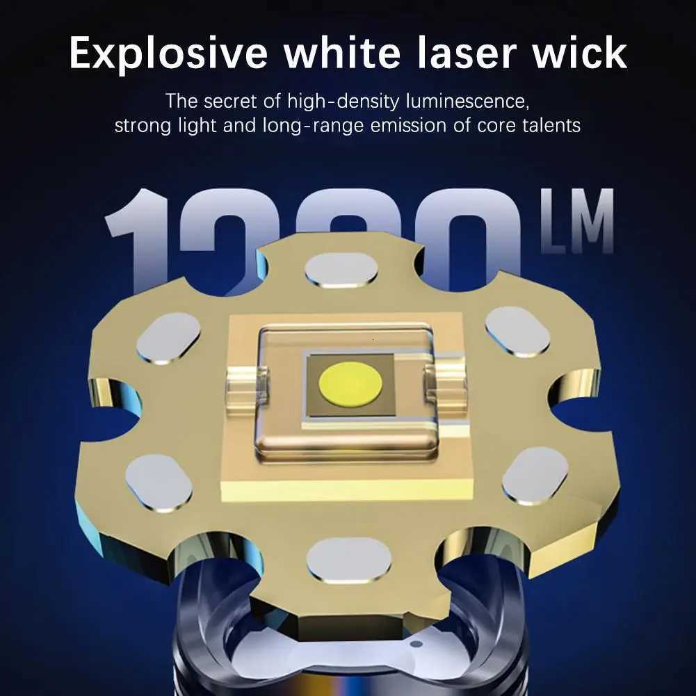 Powerful LED Headlamp Rechargeable Telescopic Zoomable XPH50 Headlight Outdoor Waterproof Work Head Lamp High Lumen Head Torch H260307