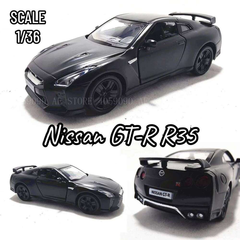 1:36 Nissan GT-R R35 Car Model Replica Scale Metal Miniature Art Home Decor Hobby Lifestyle Xmas Kid Gift Toy Collection Z260306