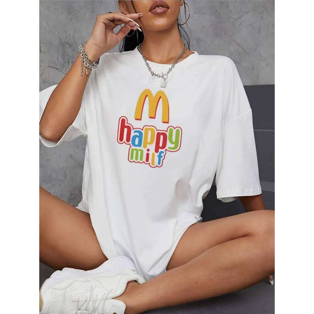 Spoof Brand Tshirt For Womens Summer Cotton T-Shirts Street Loose O-Neck Tops Soft Comfortable Short Sleeve Tees Woman Clothes XJ260306