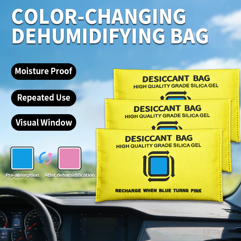 Reusable Moisture Absorber Bags Color Changing Silica Gel Desiccant Dehumidifier for Closet Car Home