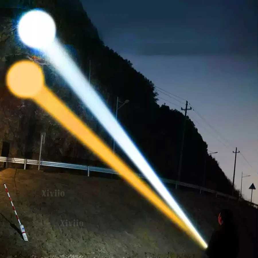 2025 Most Powerful Headlamp White/Yellow Light Rechargeable LED Headlight 7800M High Power Head Flashlight for Fishing Camping H260307