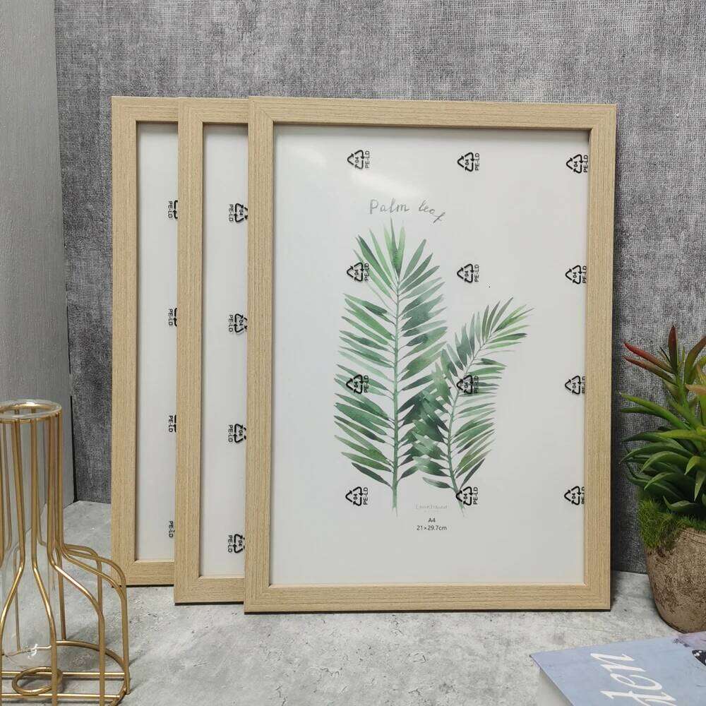 3Pcs/Set Wooden Wall Hanging 10X15 15X20 A4 Wood Picture Frame Stand For Pictures Photo Decor Commemorative Gift H260306