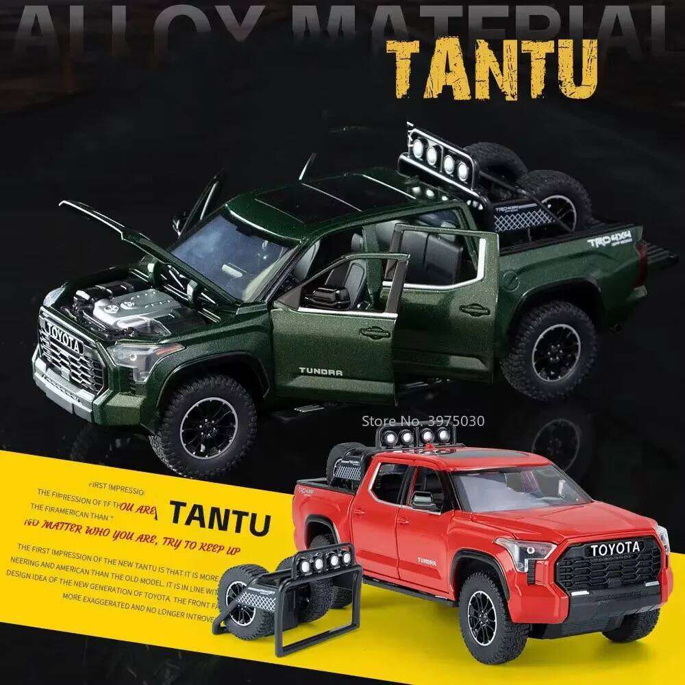 1:24 TUNDRA AE86 Alloy Cars Models Diecast Toys Vehicles with Pull Back Sound Light Simulation Miniature Car Toy Kids Boys Gifts Z260307