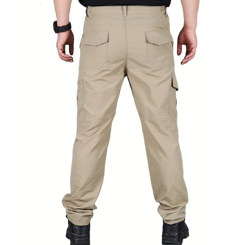 Casual Men Pants Summer Multiple Pockets Cargo Pants Quick Dry Thin Trousers Outdoor Hiking Workout Breathable Long Pant 260304
