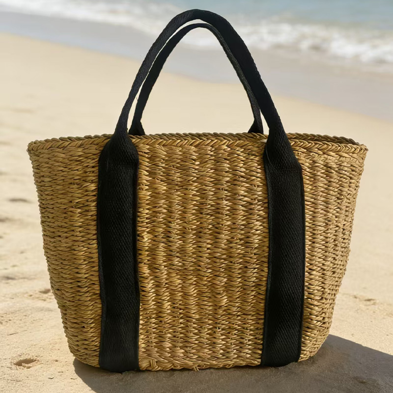 2026 new style straw bag, beach vacation shoulder bag, commuting tote bag, bohemian style handbag