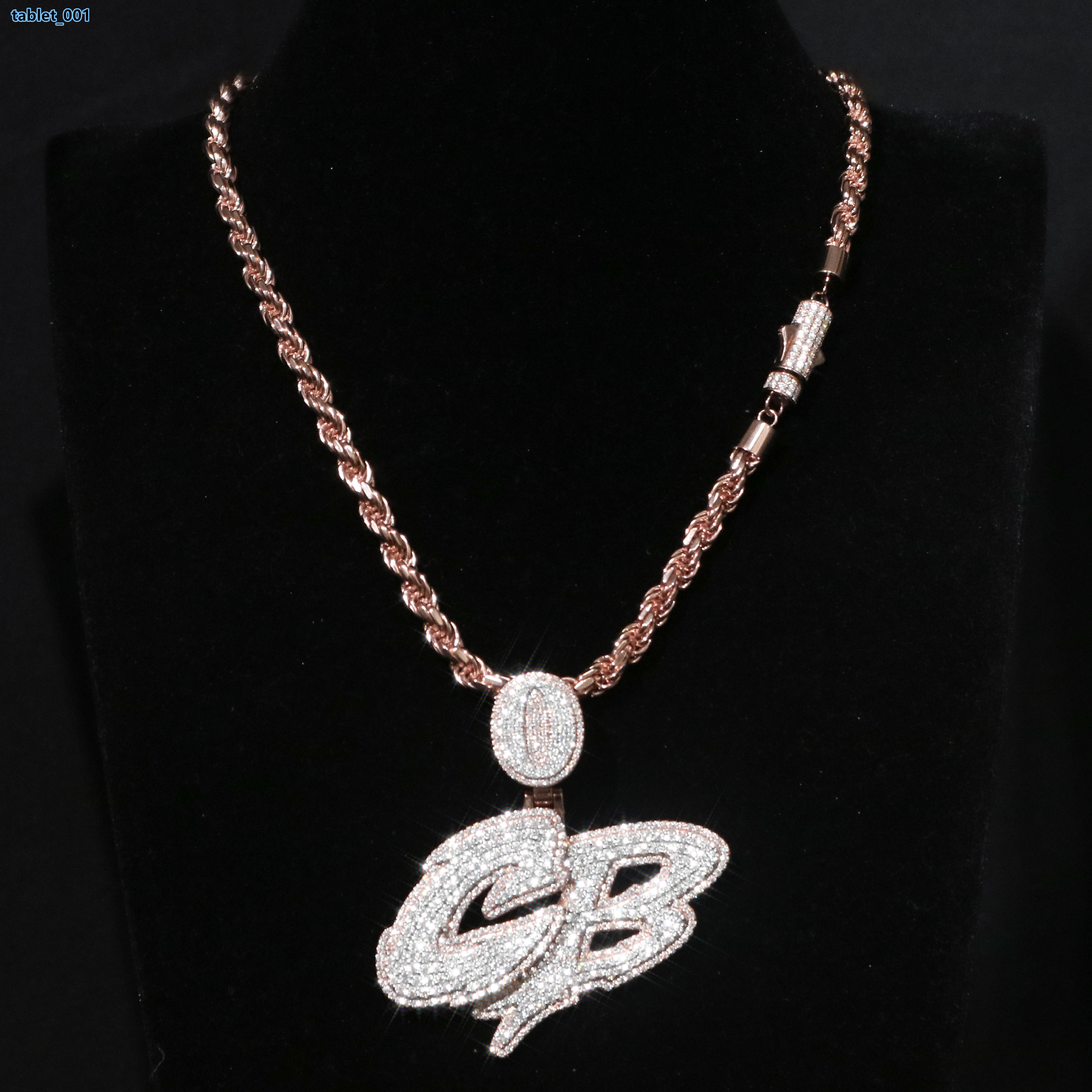Custom Moissanite Pendant Men Rapper Jewelry Hip Hop VVS1 Diamond Letters Name Custom Moissanite Pendant