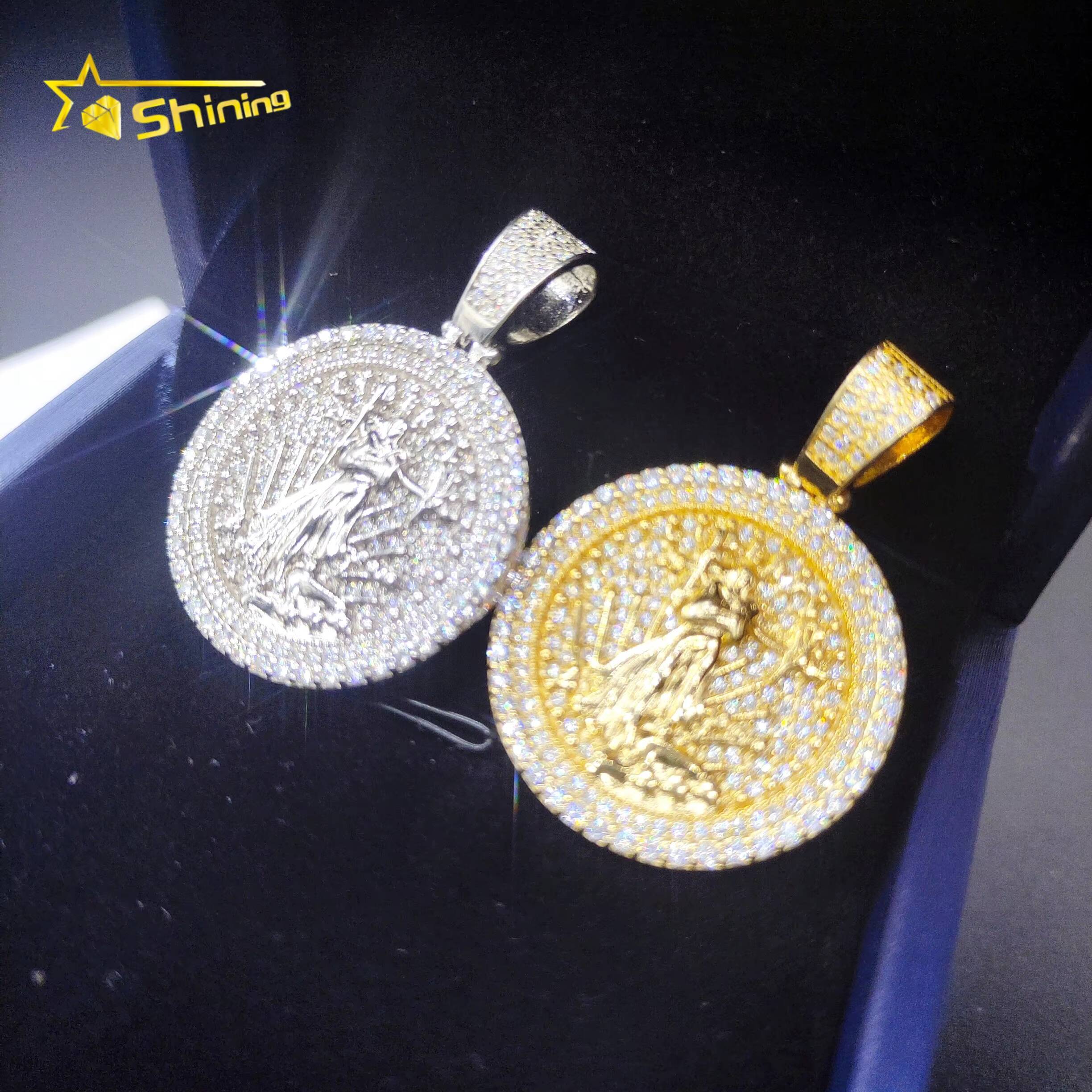 925 Sterling Silver Hip Hop Pendants GRA Certified Liberty Pendant Custom Moissanite Necklace Pendant
