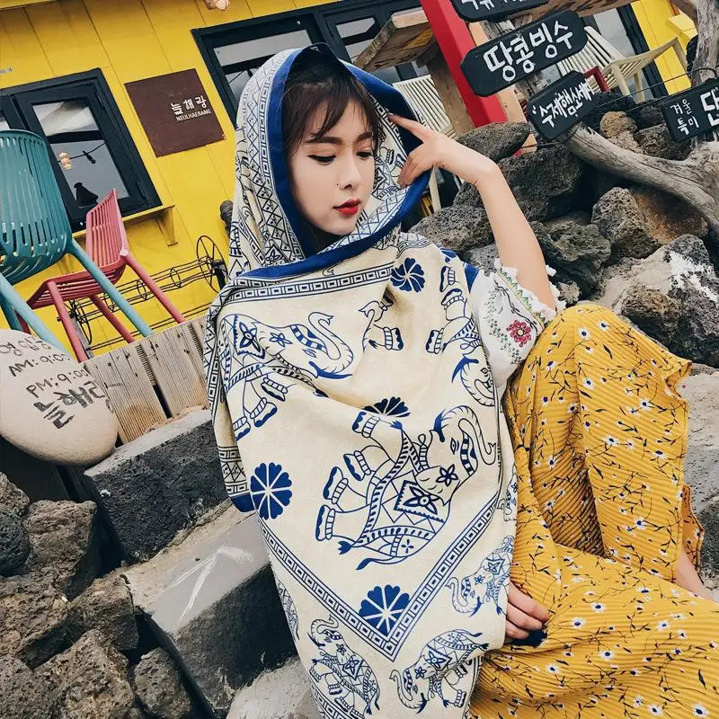 Fashions 90x180cm Twill Cotton Pareo Beach CoverUp Large Dress Bikini Bathing Swimwear Cover Up Sarong Wrap Scarf 260228