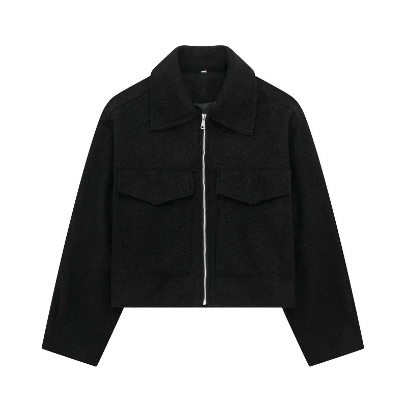 HXAO Womens Winter Tweed Jacket Women Coat Autumn Suede Demi-season Fleece Jackets for Women Zipper in Coats Outerwear 260306