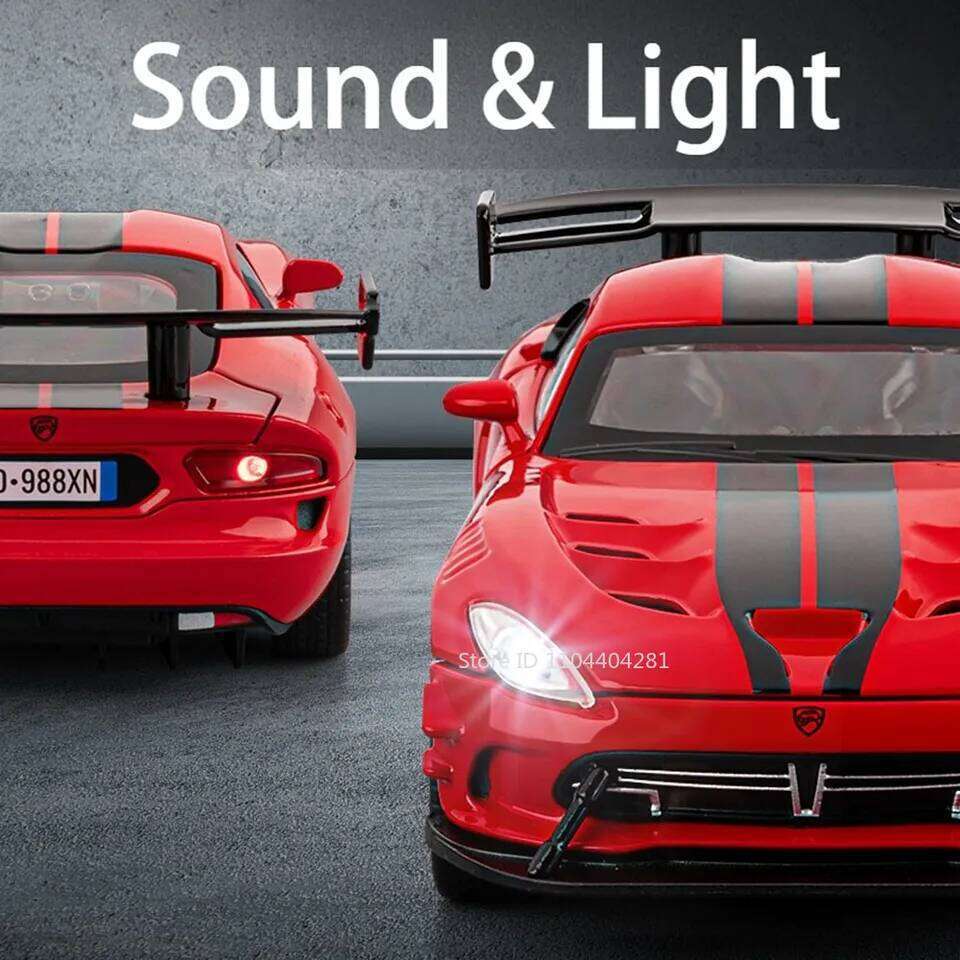 1:32 Viper Mammoth Alloy Diecast Toy Model Cars Rubber Tire Light Music Vehicle Wheel Steering Miniature Car Boy Collection Gift Z260306