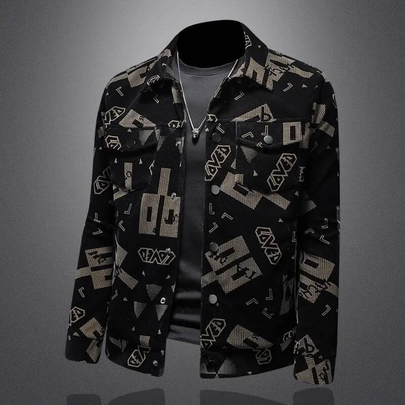 Men's plus Size Corduroy Shirt Jacket Autumn Fashion Slim Fit Trendy Outerwear High-End Top