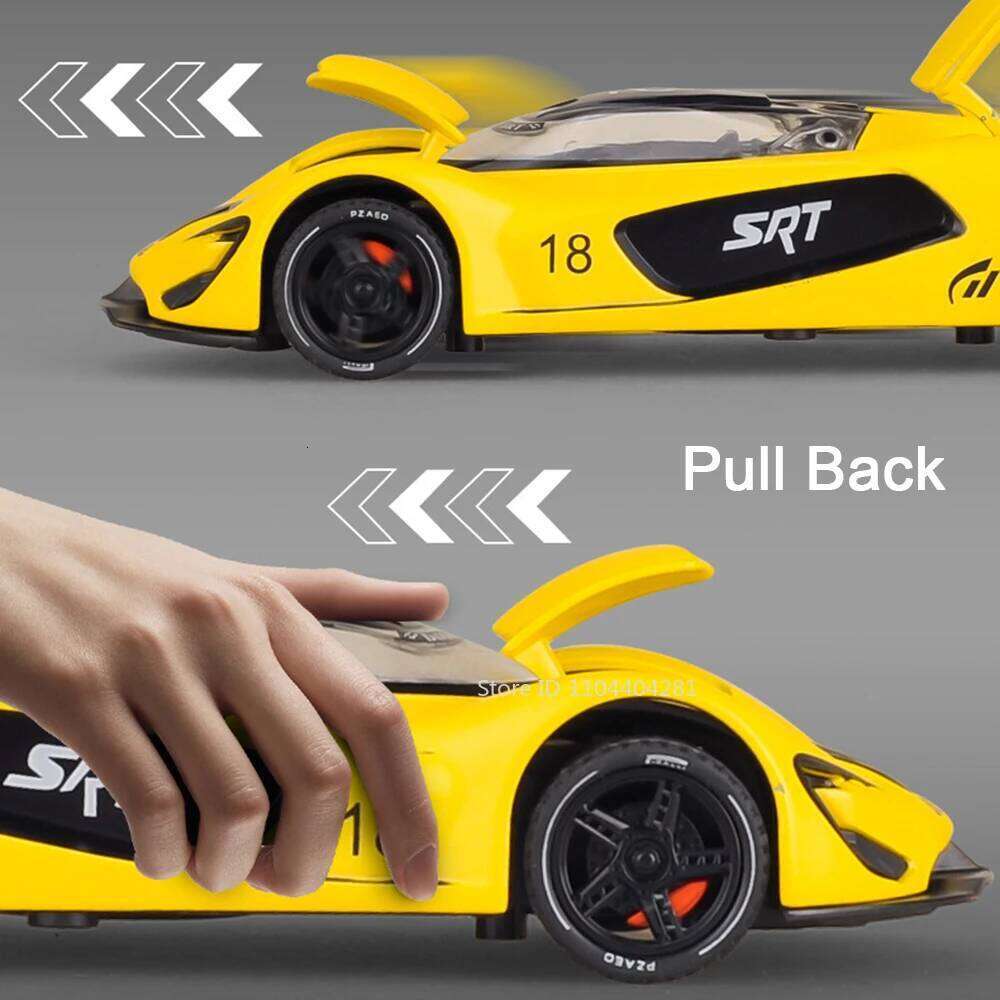 1:32 SRT Tomahawk XVGT Alloy Hellcat Diecast Model Toy Car Sound Light Pull Back Doors Opened Sports Cars Collect Ornaments Gift Z260306